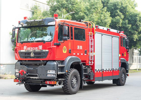 Sinotruk HOWO Caminhão de resgate e combate a incêndios de cabeça dupla Veículo especializado Fábrica da China