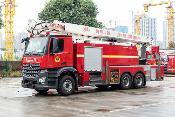 Carro de bombeiros aéreo da torre de água de Mercedes Benz 32m com água 7T e espuma