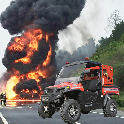Os CAFS ateiam fogo - a extinguir a motocicleta ATV com tanque e bomba de água