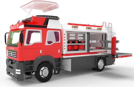 Veículo do transporte do zangão da luta contra o incêndio com sistema dos CAFS